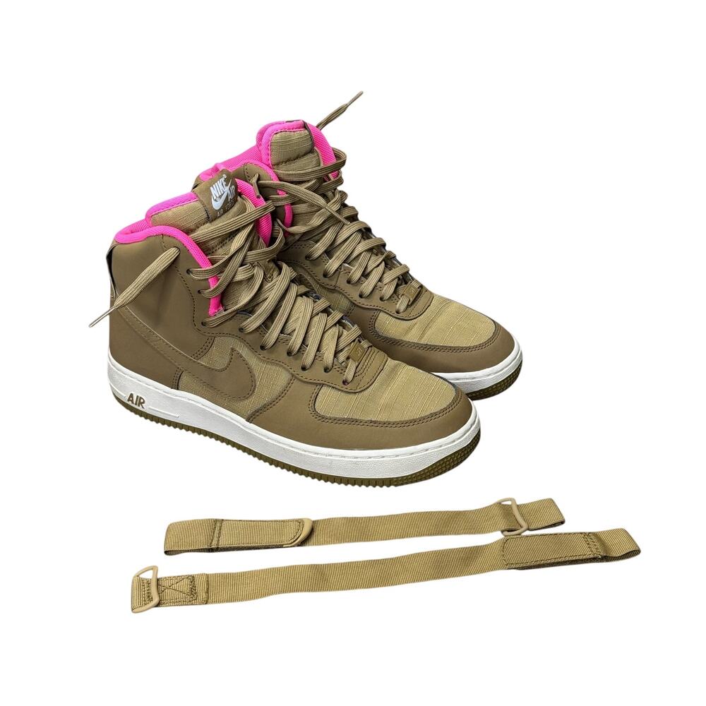 Nike Air Force 1 Men's Retro High Top 07 Golden Wheat Tan Pink 315121-204 Size 8
